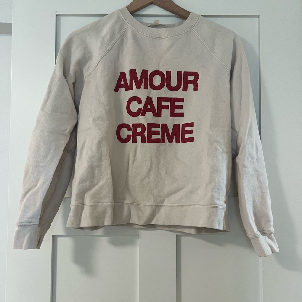 Sezane Amour Café Crème Sweatshirt | Sz Small - Picture 2 of 4